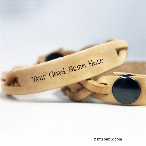 Leather Bracelet Image With Name