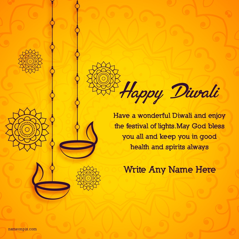 Popular Diwali Wishes Quote Image With Name